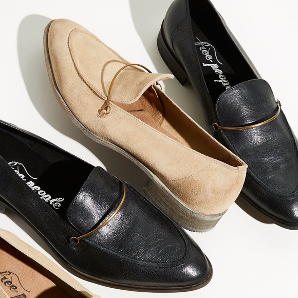 NWT Free People Glazed Black Leather Liam Loafer - Picture 4 of 4